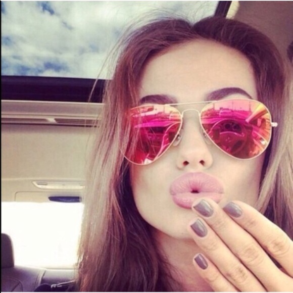 Accessories - Hot Pink & Gold Lens Aviators gold frame