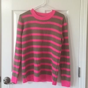 Forever 21 striped neon pink/tan sweater