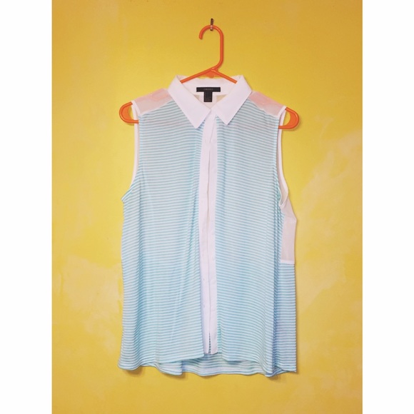 Baby Blue & White Striped Top