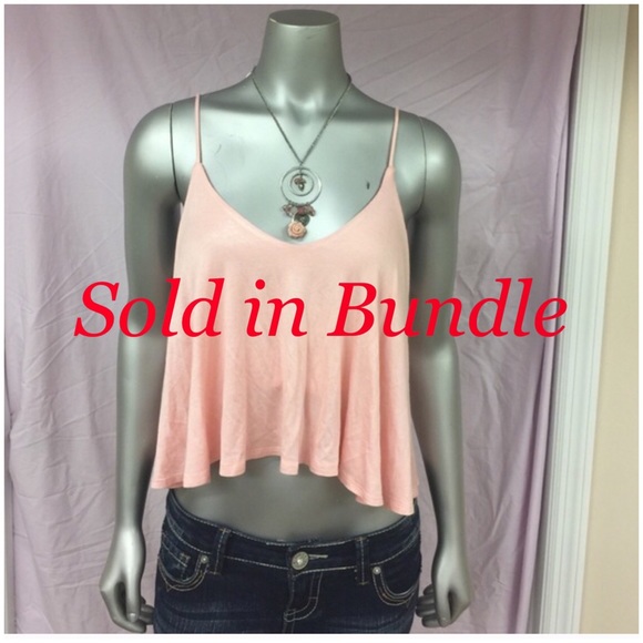 Monteau Tops - Peach/Pink Crop Top