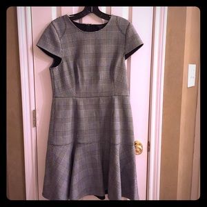 Glen Plaid Cap-Sleeve Dress