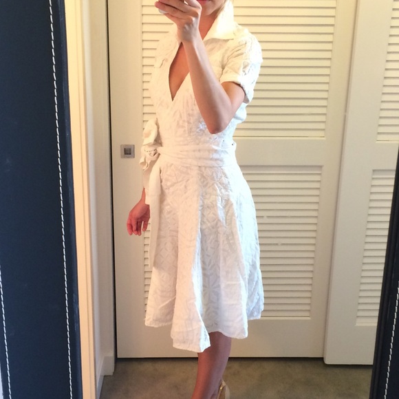 Diane von Furstenburg white wrap dress