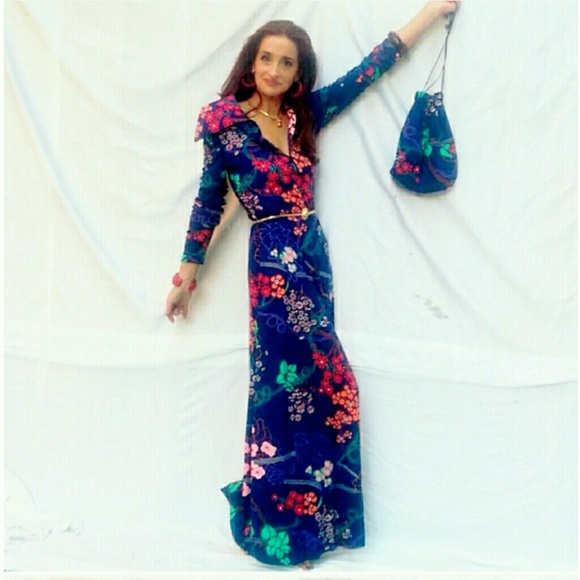 Vintage Dresses & Skirts - True Vintage 1960s Maxi Dress w/Matching Bag