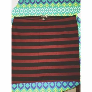 Burgundy and Black Striped Skirt