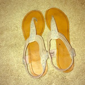 Madden Girl nude sparkled sandals