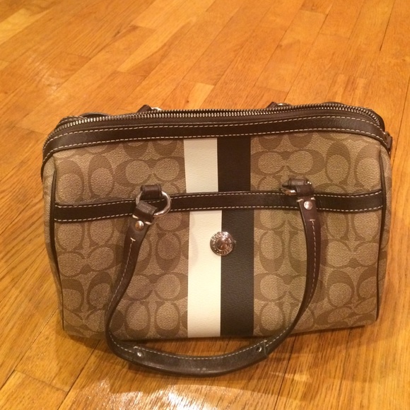 Brown Coach Leather Bowling Bag