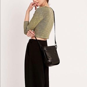 Black leather Bucket bag