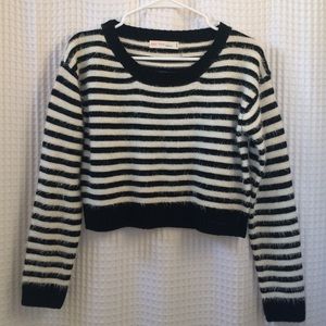 Black and white crop sweater