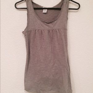 Grey rhinestone tank top
