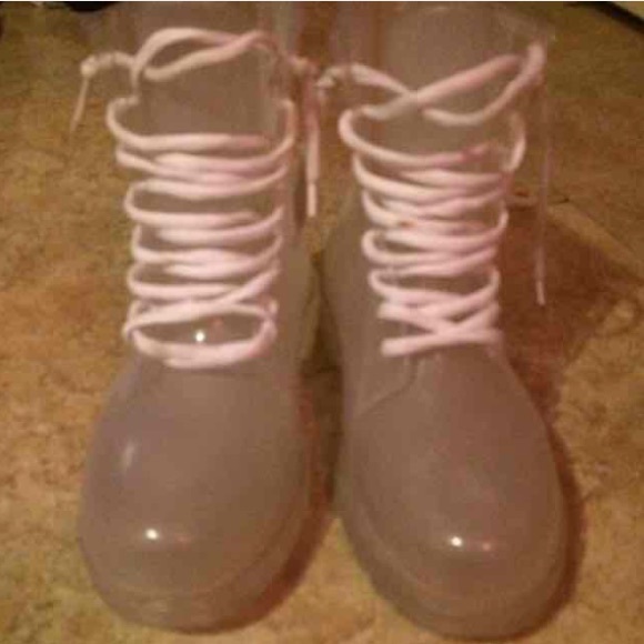 Clear rain boots