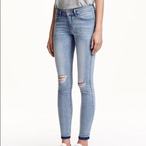 H&M ripped-knee skinny jeans
