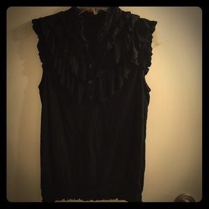 F21 black blouse with ruffles