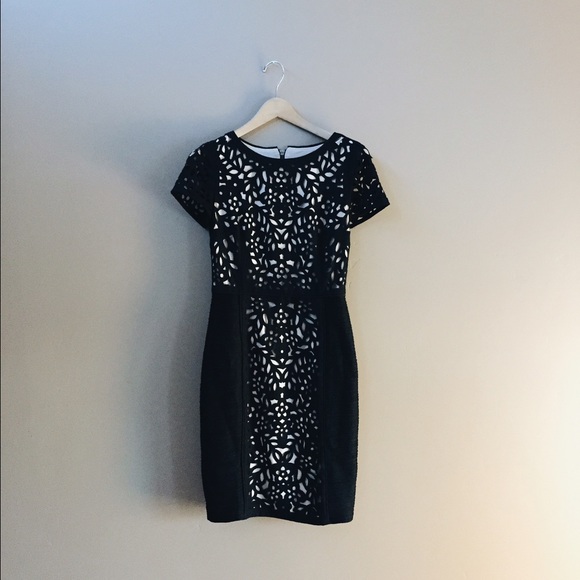 Anthropologie Maeve Lasercut Basalt Sheath Dress