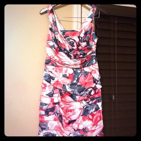 Girly, Floral Satin Dress