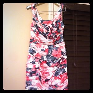 Girly, Floral Satin Dress