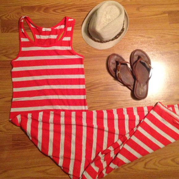 Stretch Maxi dress coral and light grey!