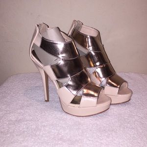 Tan and Gold Heels