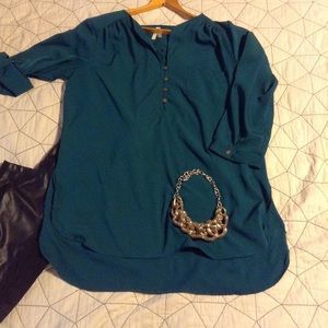 Silk Emerald Green Long Blouse