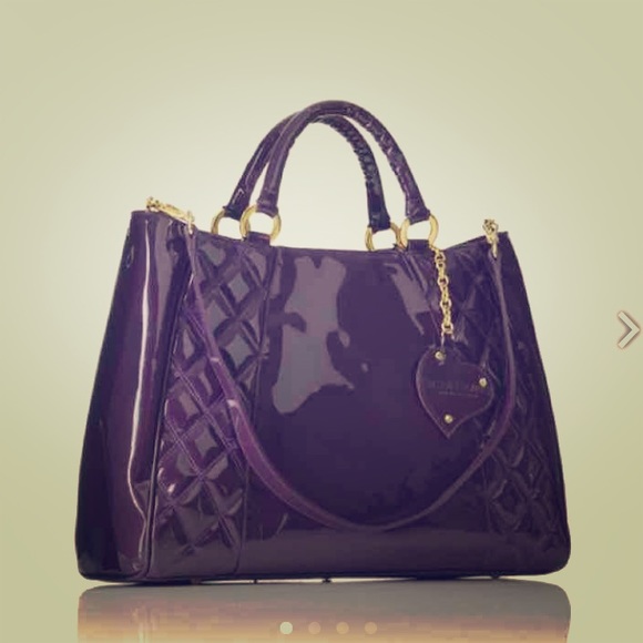 Russel Bromley designer tote, NWT, purple/gold