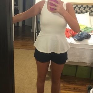 White peplum tank