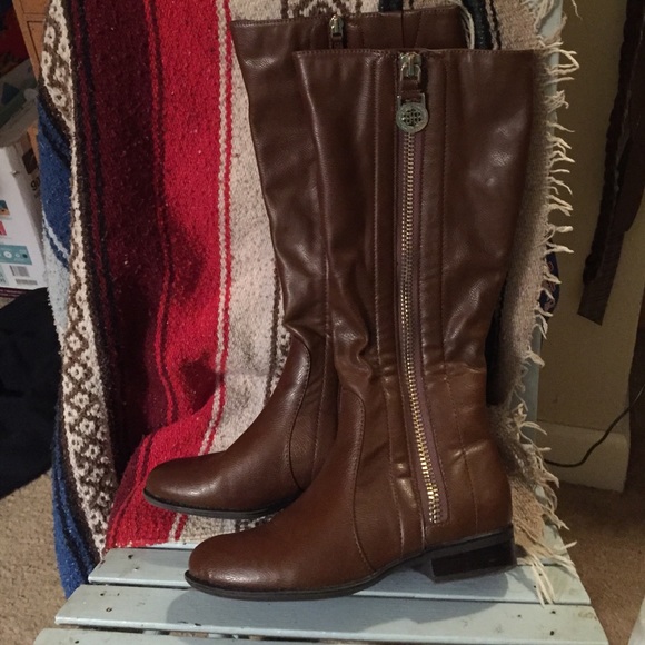 Brown riding boots