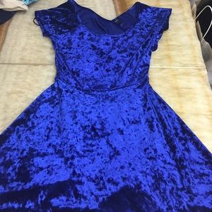 Navy blue velvet dress