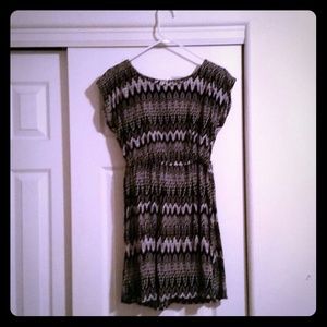 Black, White, and Grey Short Skirt Dress