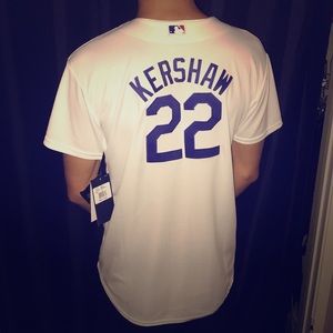 *NEW* Official Dodgers Kershaw #22 Jersey white.
