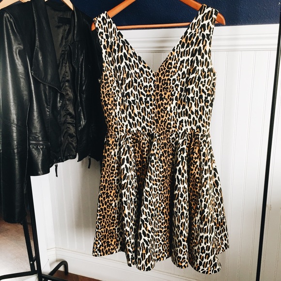 Leopard print skater dress size 12