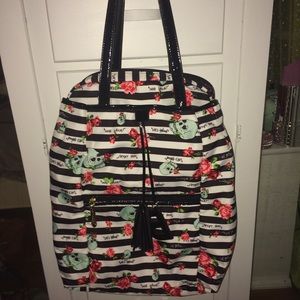 Betsy Johnson skull flower backpack/purse