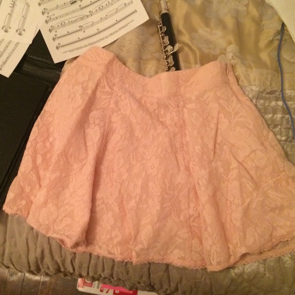 Light pink flared skirt