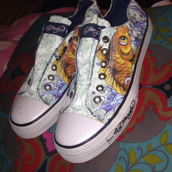 Ed Hardy Shoes - Ed Hardy koi fish sneakers