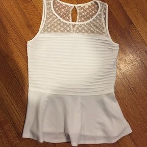 White Peplum Tank