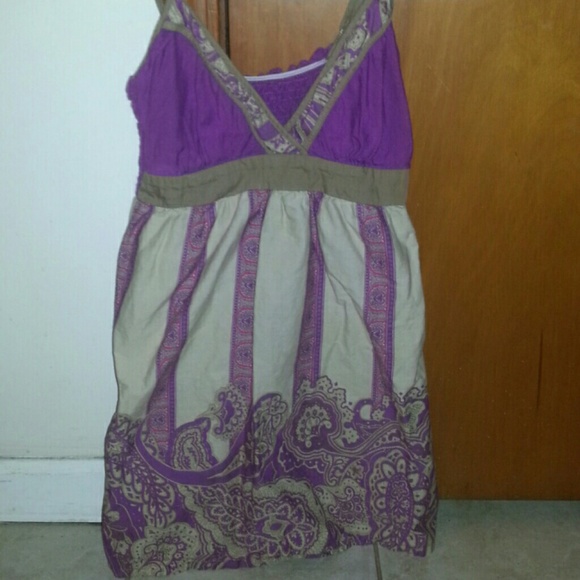 Purple & beige dress