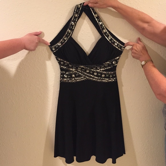 Beautiful black sequined/beaded formal dress!