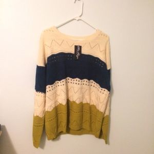Multi color color block knit sweater. NWT.