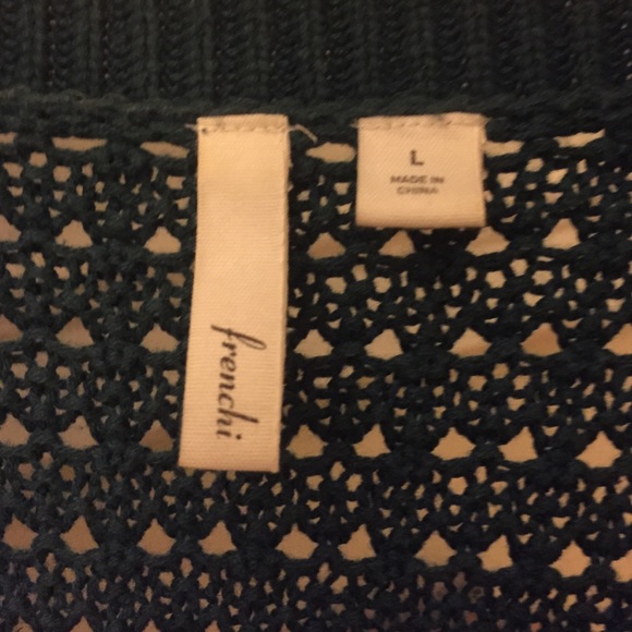 WORN ONCE Frenchi (Nordstrom) Teal Crochet Sweater - Picture 3 of 4