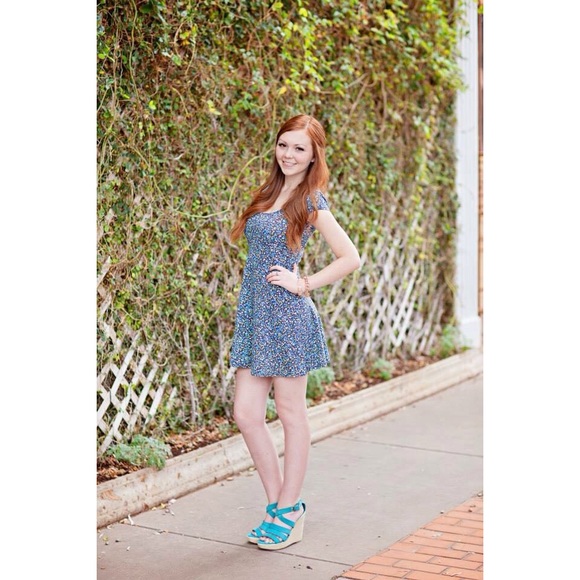 Blue floral dress