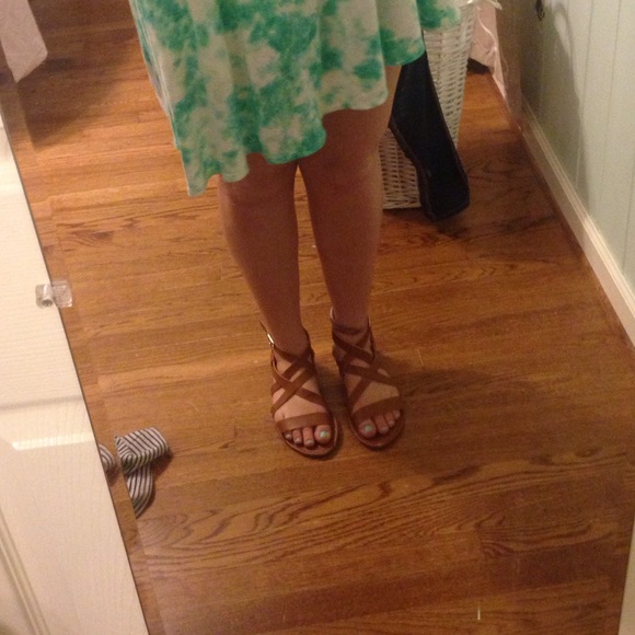 Rampage Shoes - brown funky sandals // 8.5