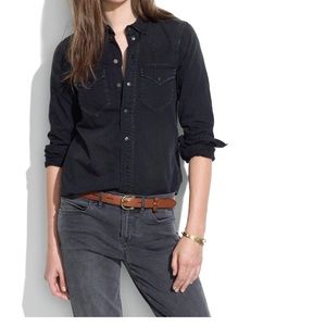 Madewell western jean shirt in gravel