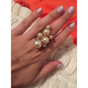 Gold Pearl Ring - Size 7/8
