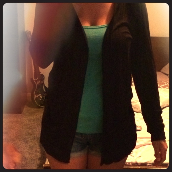 Black cardigan.