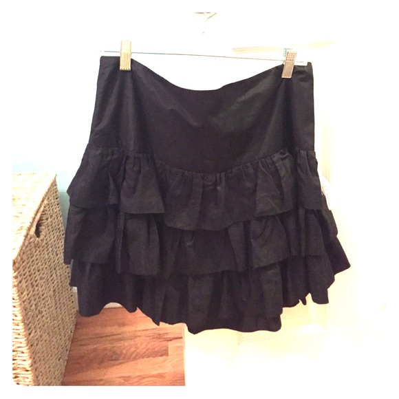 Black ruffle skirt