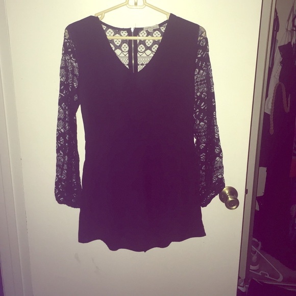 Black laced romper