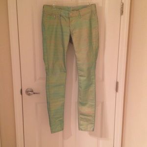 H&M iridescent skinny jeans
