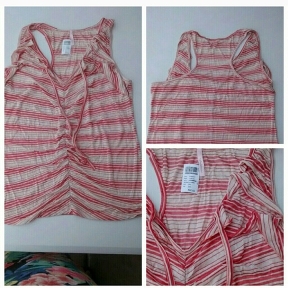 Striped, Semi sheer racer back tee