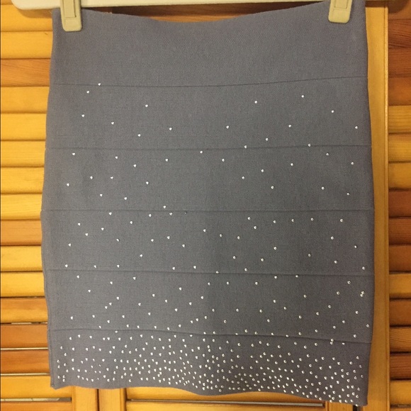 Gray Bodycon Skirt with Sequins