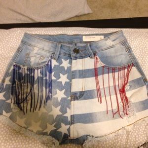 Love culture high wasted Americana shorts