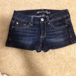 American eagle dark denim shorts size 2