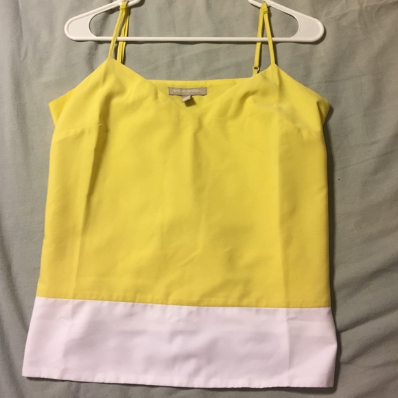 Banana Republic yellow and white blouse